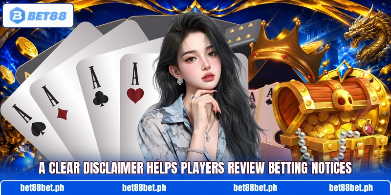 A clear disclaimer helps players review betting notices A clear disclaimer helps players review betting notices