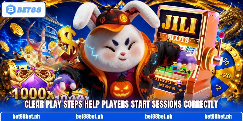 Clear play steps help players start sessions correctly Clear play steps help players start sessions correctly
