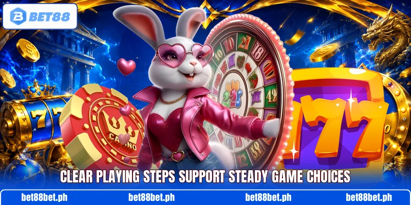 Clear playing steps support steady game choices Clear playing steps support steady game choices