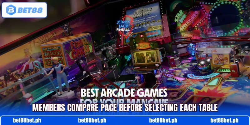 Members compare pace before selecting each table Members compare pace before selecting each table