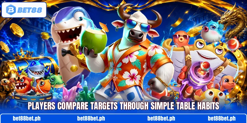 Players compare targets through simple table habits Players compare targets through simple table habits